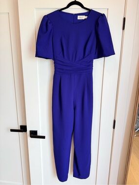Eliza J Cobalt Blue Structured Waist Jumpsuit Sz8